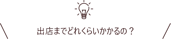 出店までどれくらいかかるの？